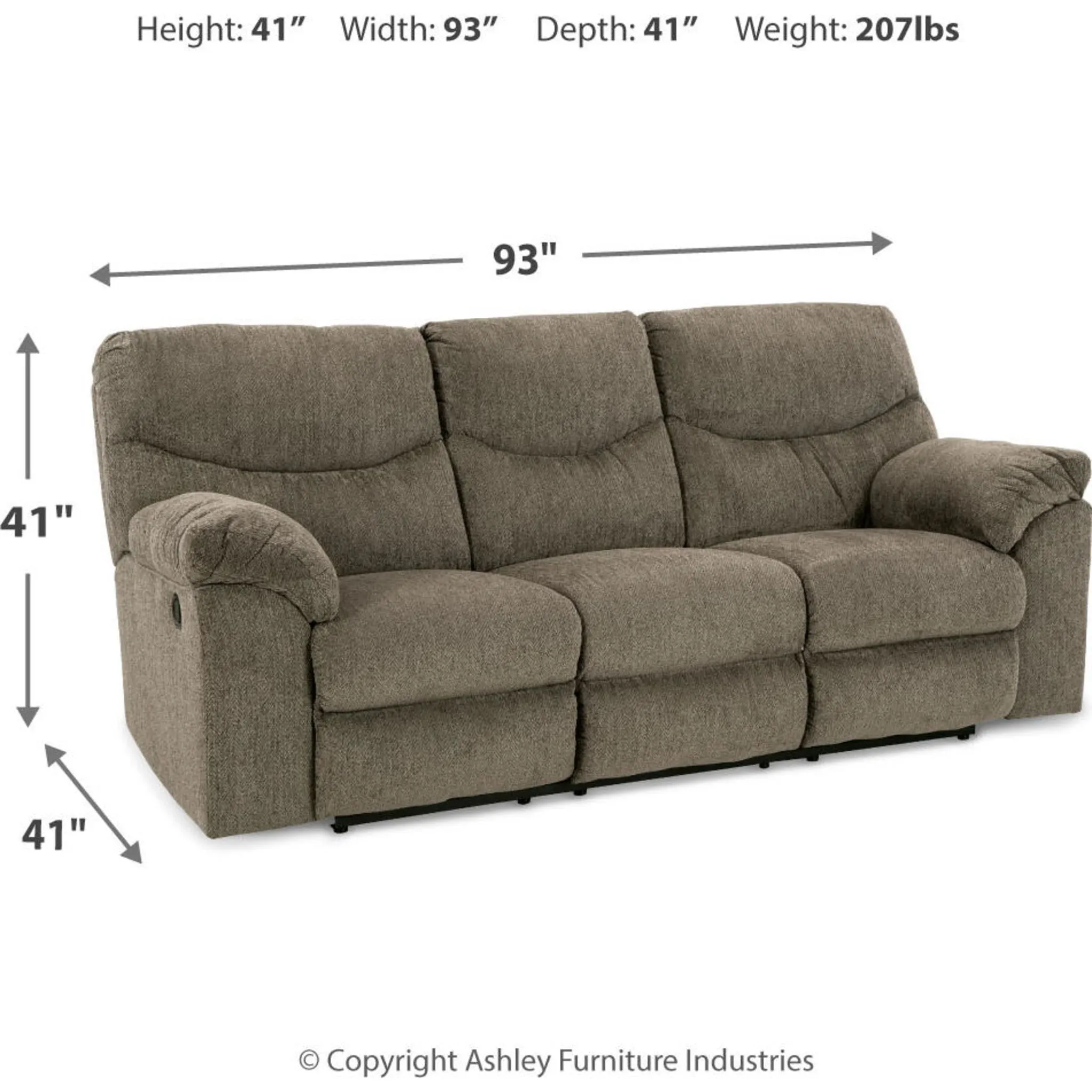 Alphons Reclining Sofa - Putty