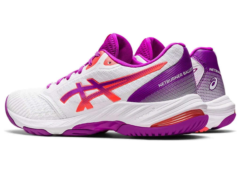 Asics Womens Netburner Ballistic FF 3 - White/Flash Coral