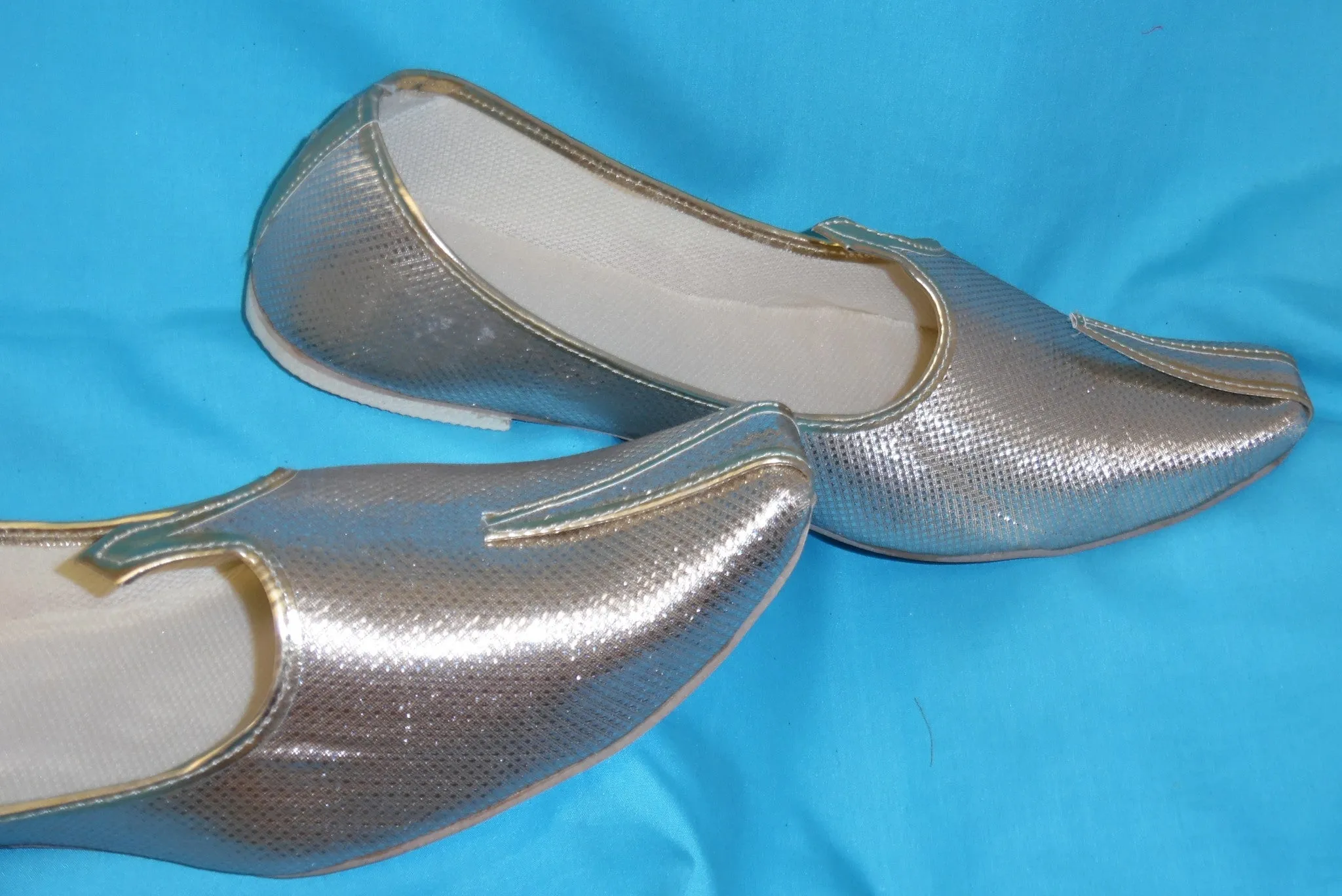 Ballet Flat Saleem Shahi Khussa 5038 Gold Indian Juti Jooti Mojari Shieno Sarees
