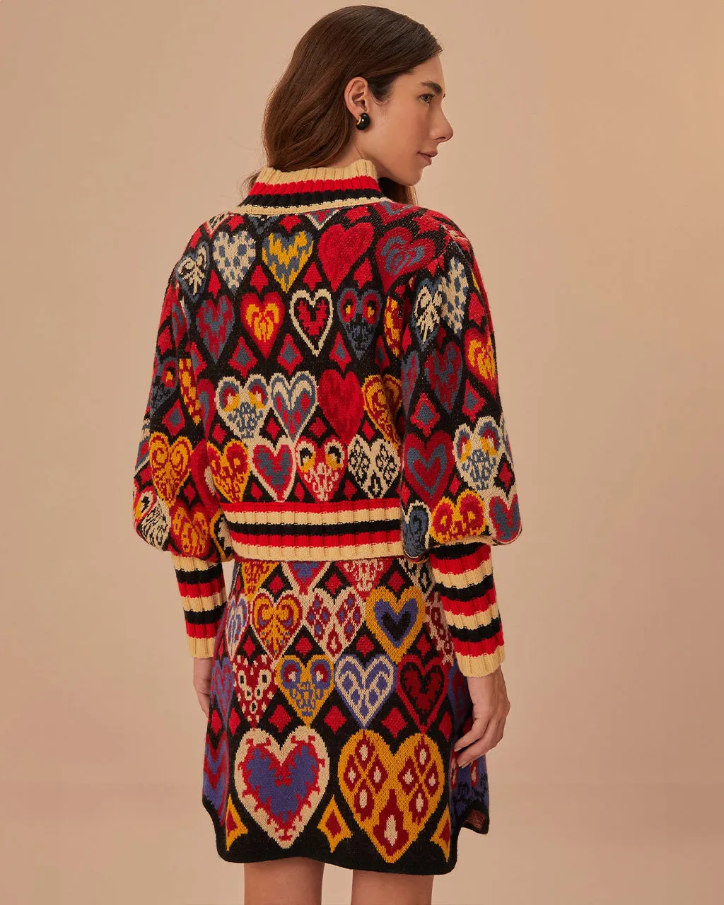 Black Hearts Ikat Knit Sweater