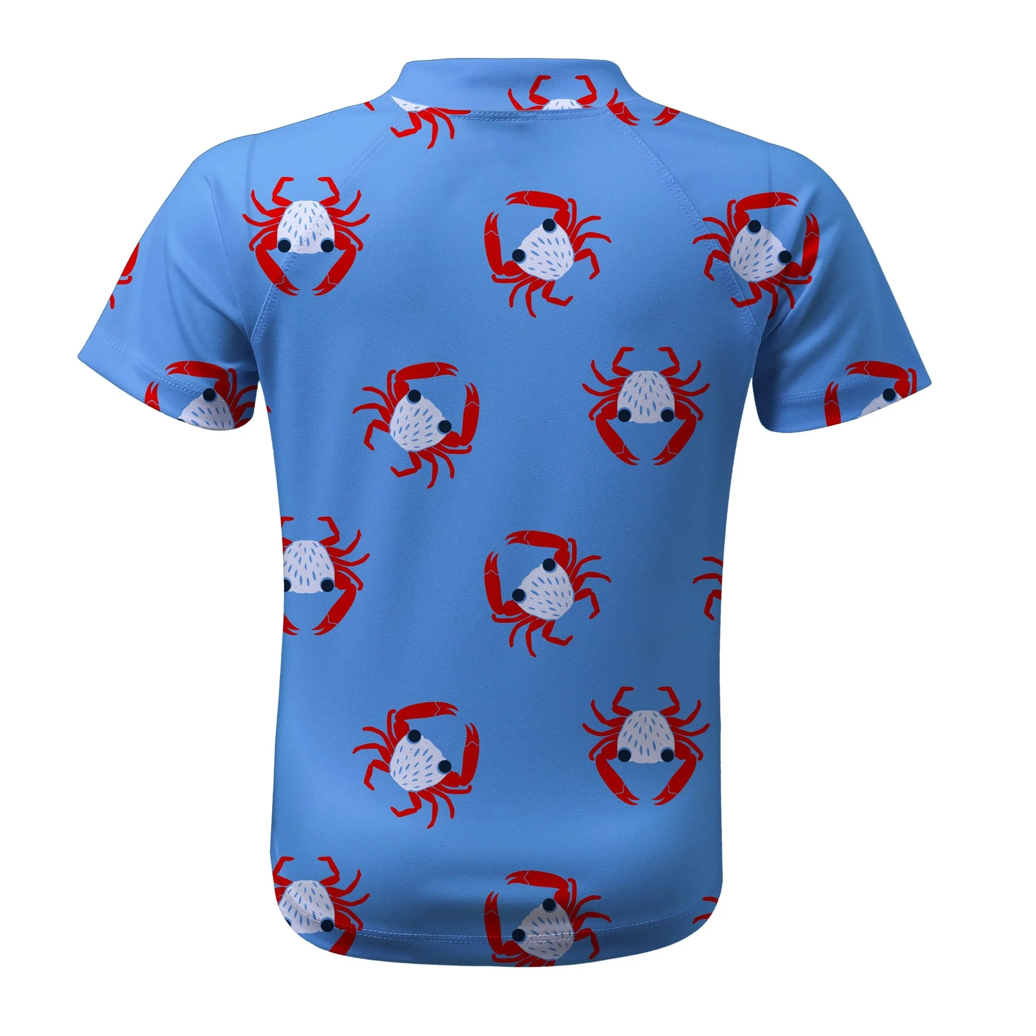 Blue Crab Cast Short Sleeve Zip Rashie