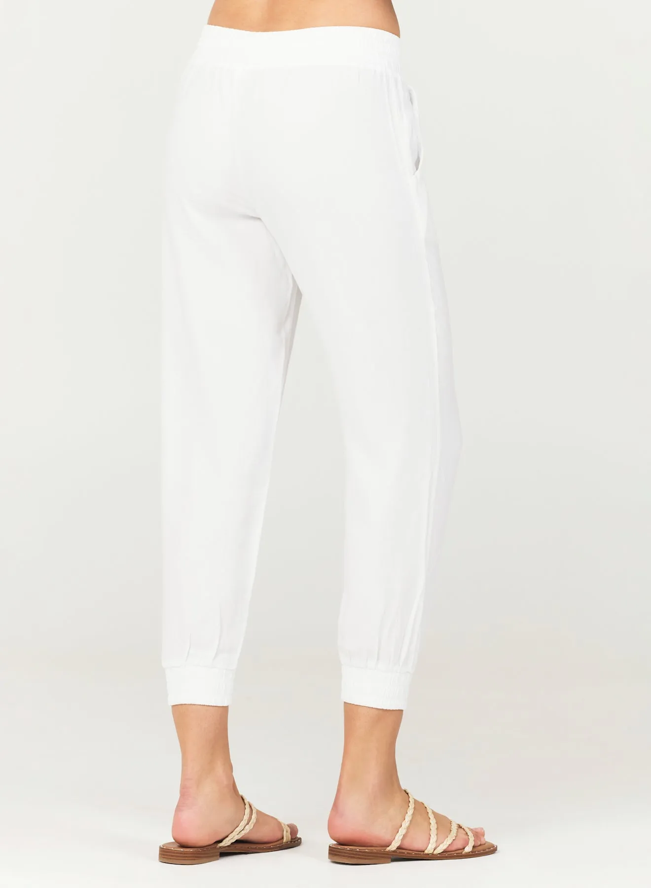 Easy Drawstring Jogger - White