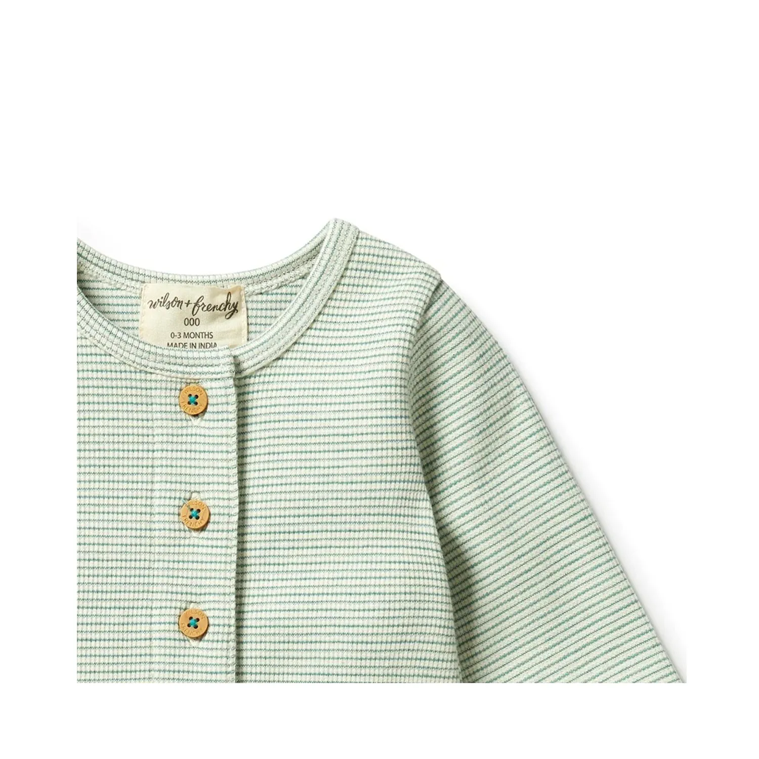Growsuit Slouch Organic Stripe Rib - Deep Sea