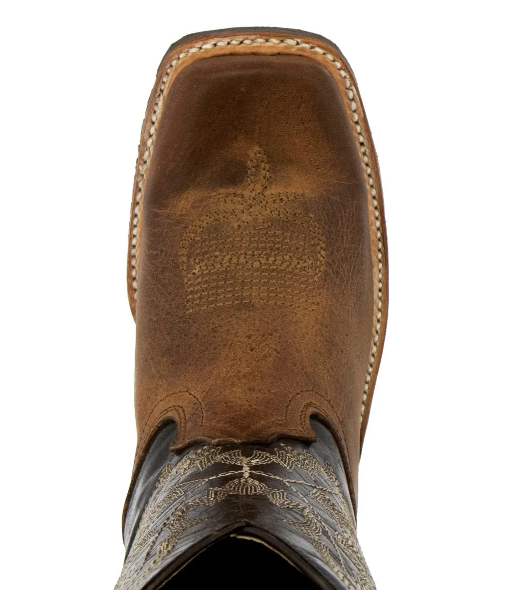Kids Toddler Western Cowboy Boots Pull On Square Toe Brown - #193