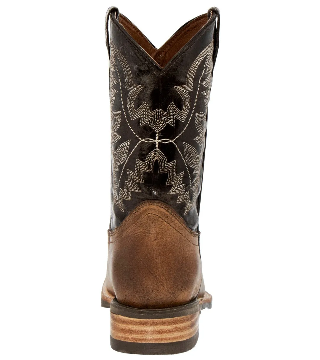 Kids Toddler Western Cowboy Boots Pull On Square Toe Brown - #193