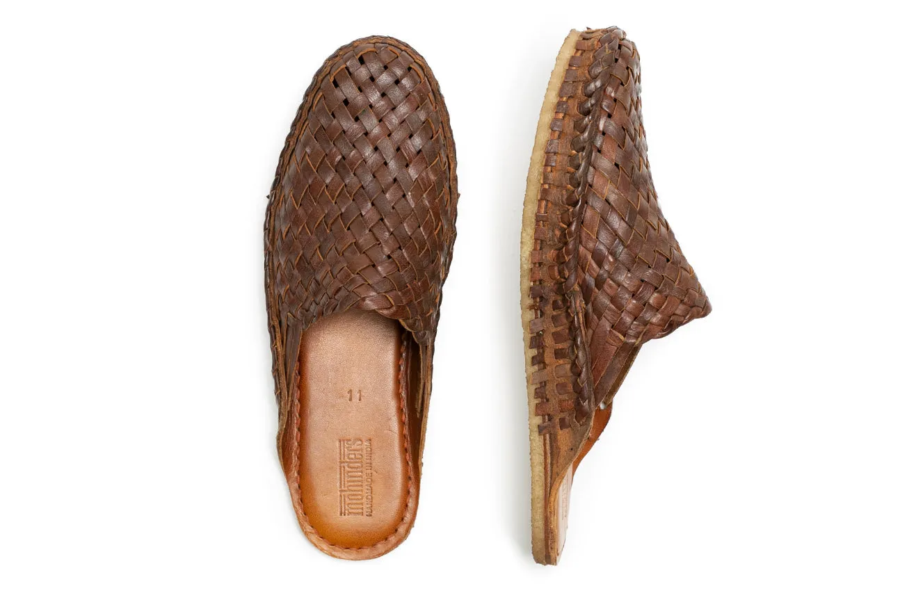 Men's Woven City Slipper in Walnut by Mohinders