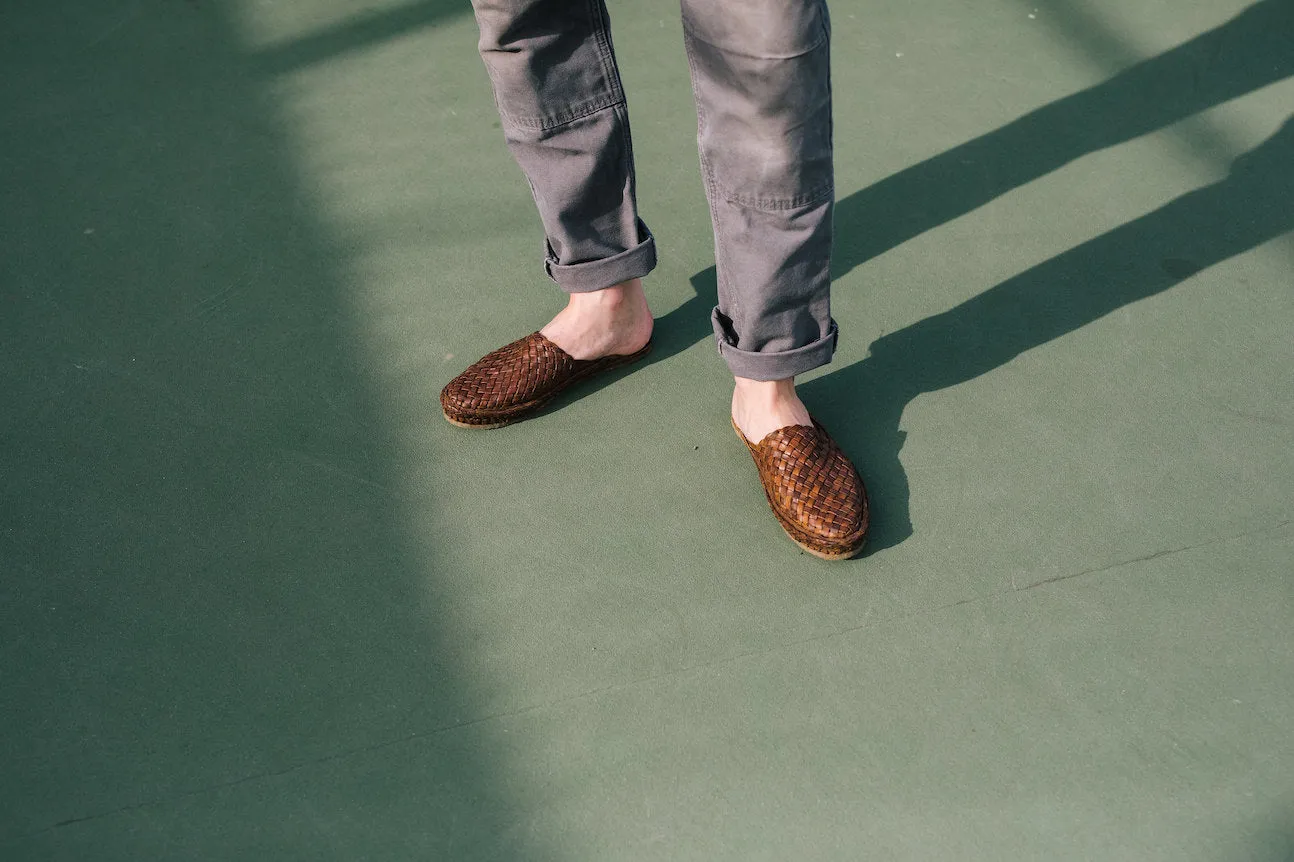 Men's Woven City Slipper in Walnut by Mohinders