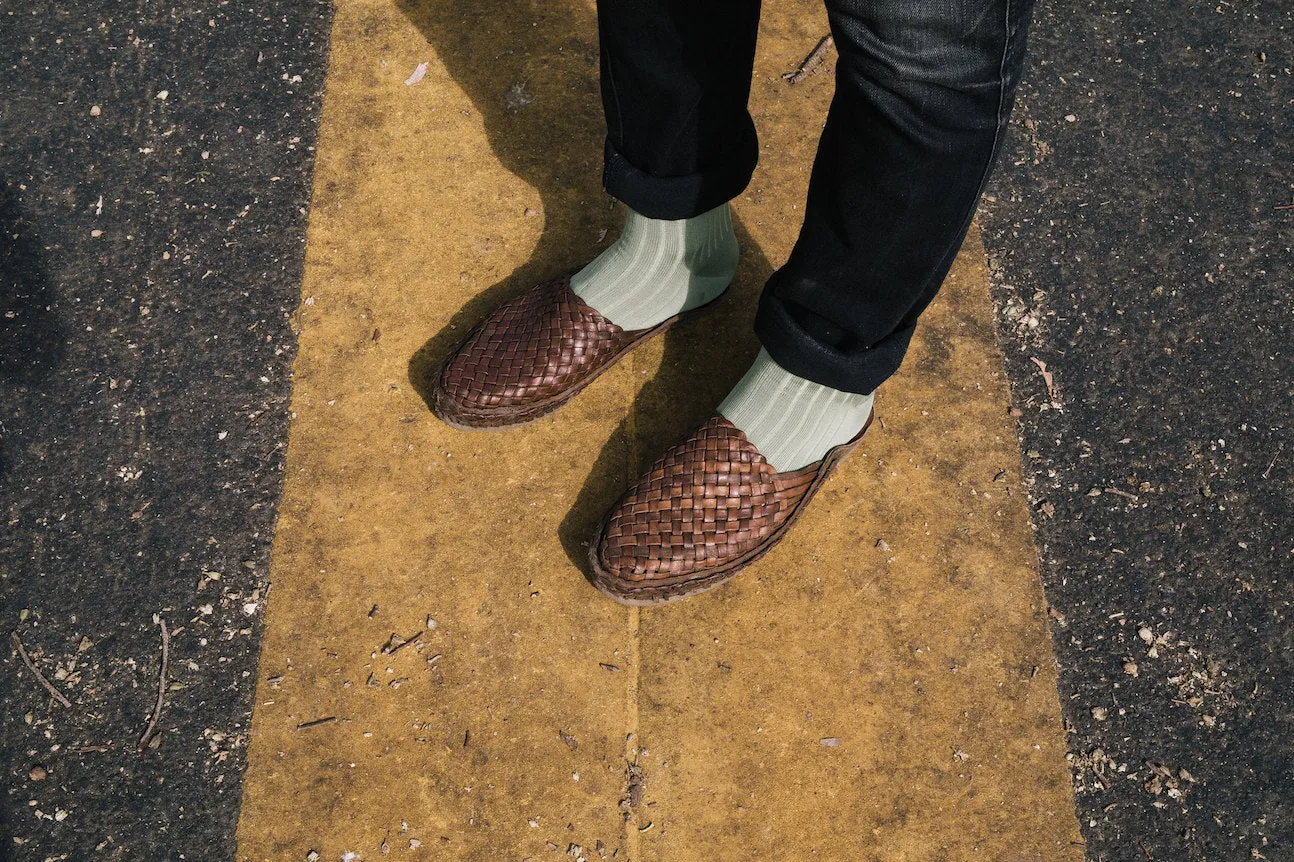 Men's Woven City Slipper in Walnut by Mohinders
