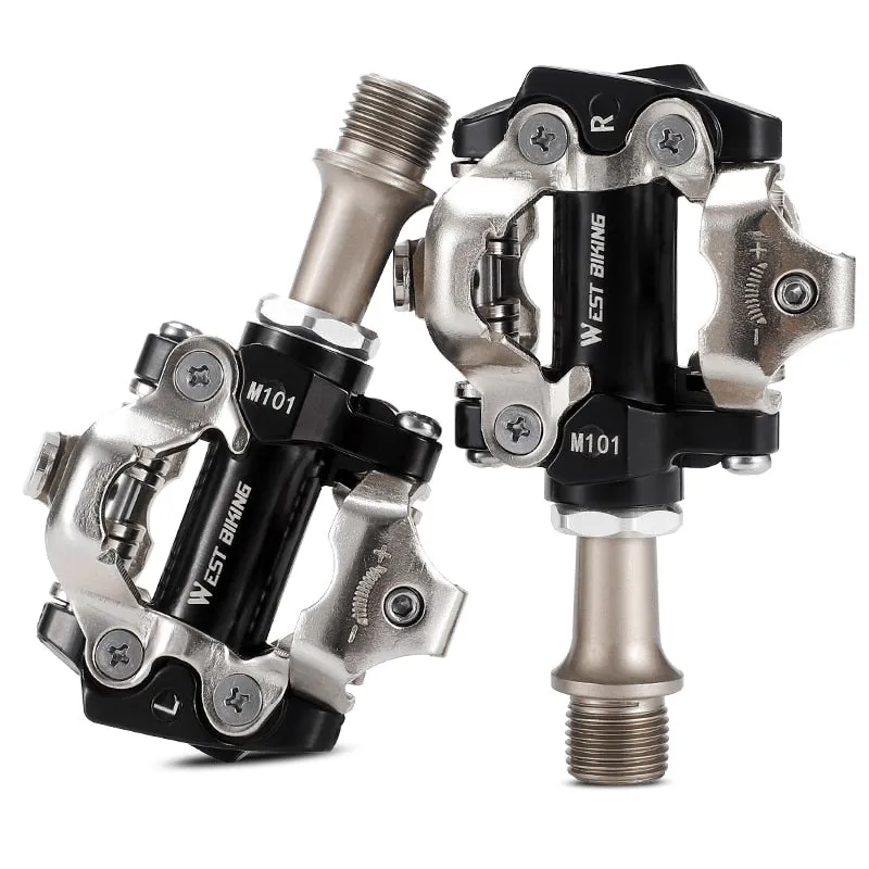 MTB Bike Pedals Self-locking with Clips Doubleside Clipless Pedal SPD Ultralight Bicycle Parts Aluminum Alloy Pedals