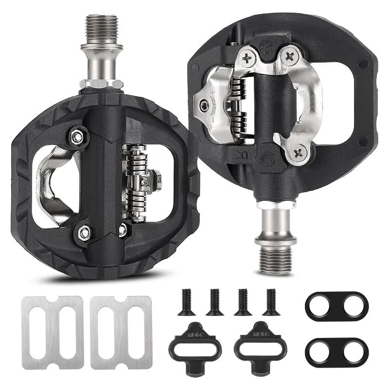 MTB Bike Pedals Self-locking with Clips Doubleside Clipless Pedal SPD Ultralight Bicycle Parts Aluminum Alloy Pedals