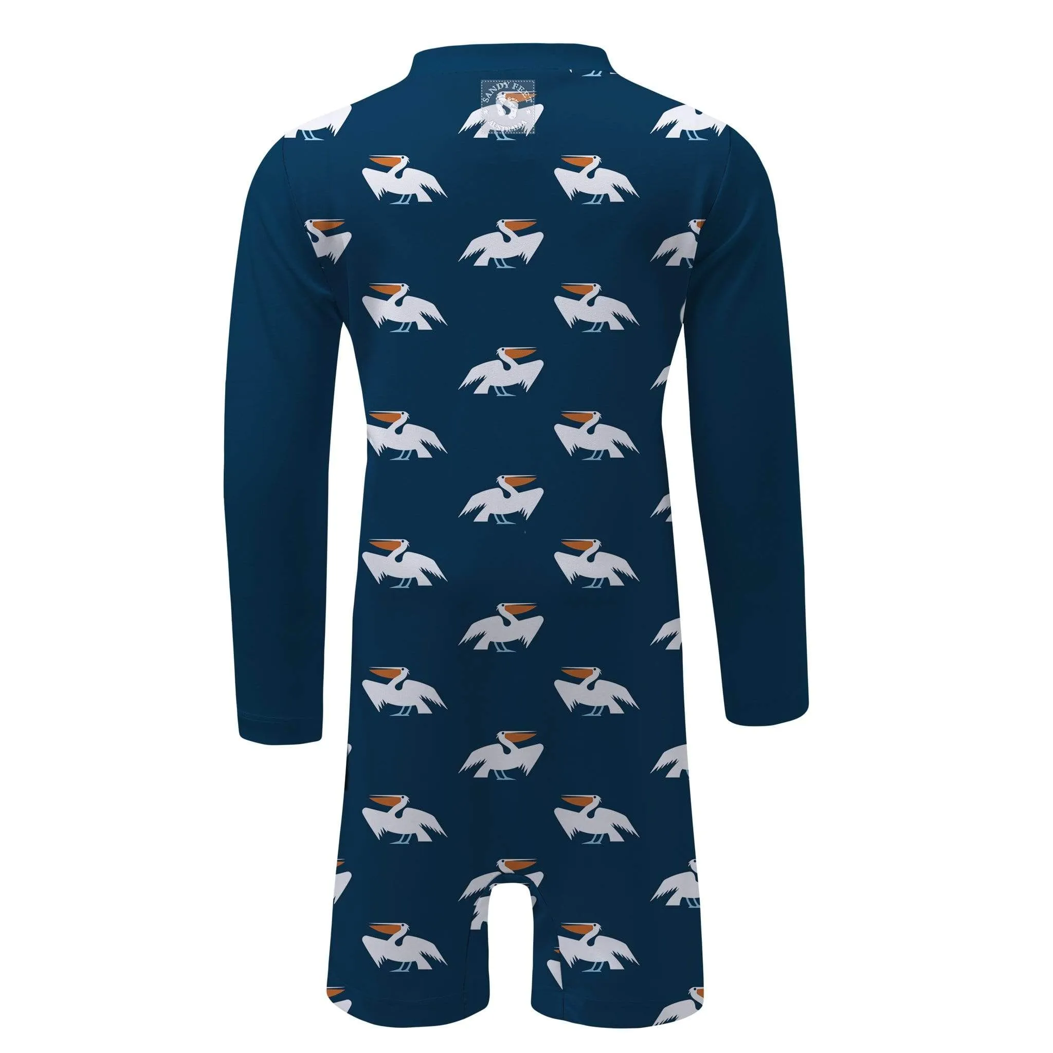 Navy Pelican Scoop Toddler Sunsuit