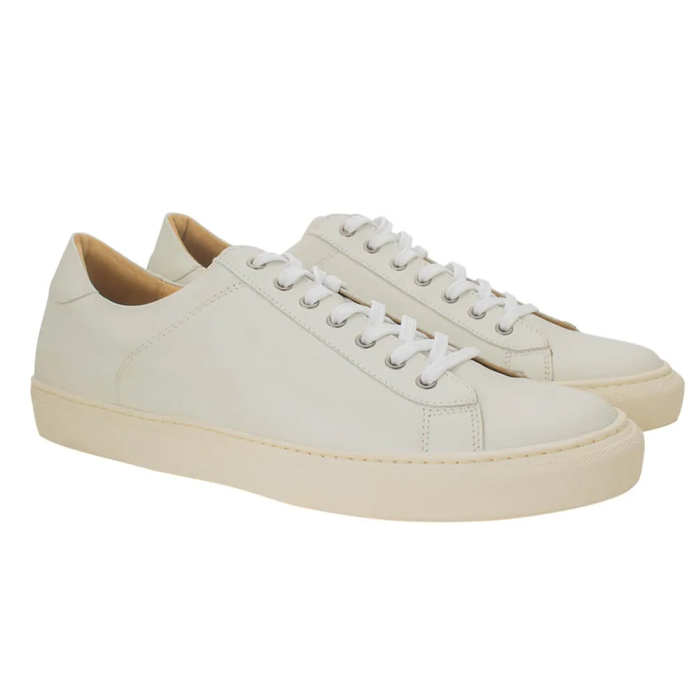 Off white calf leather sport shoes