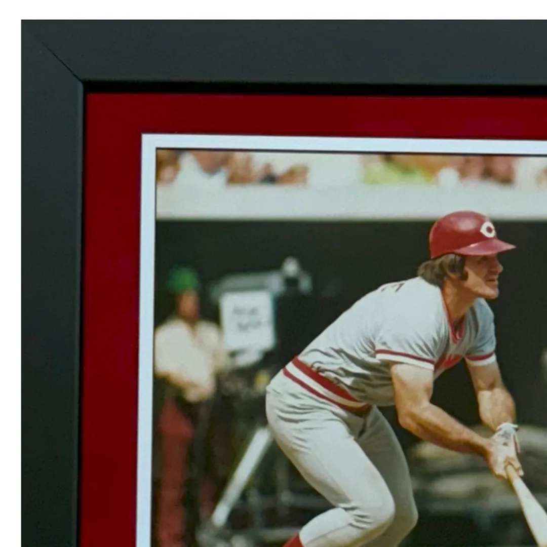 Pete Rose Hand Signed & Framed Hit King Cincinnati Reds 8x10 Photo (JSA)