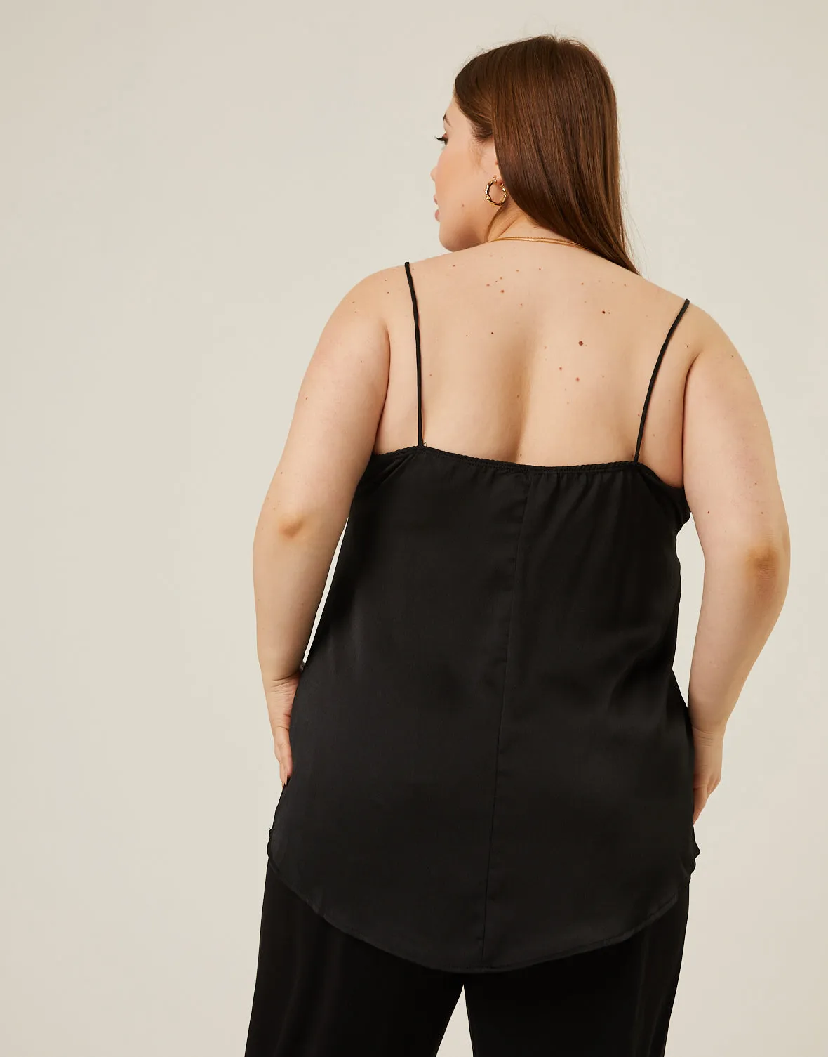 Plus Size Lace Trim Tank