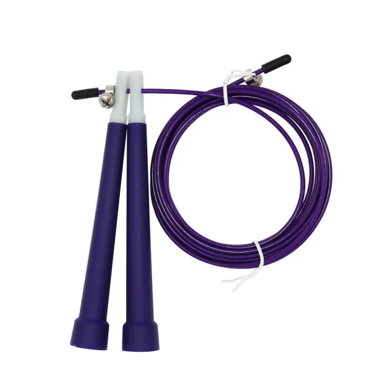 Steel Wire Skipping Skip Adjustable Fitness Jump Rope，Length: 3m(Purple)