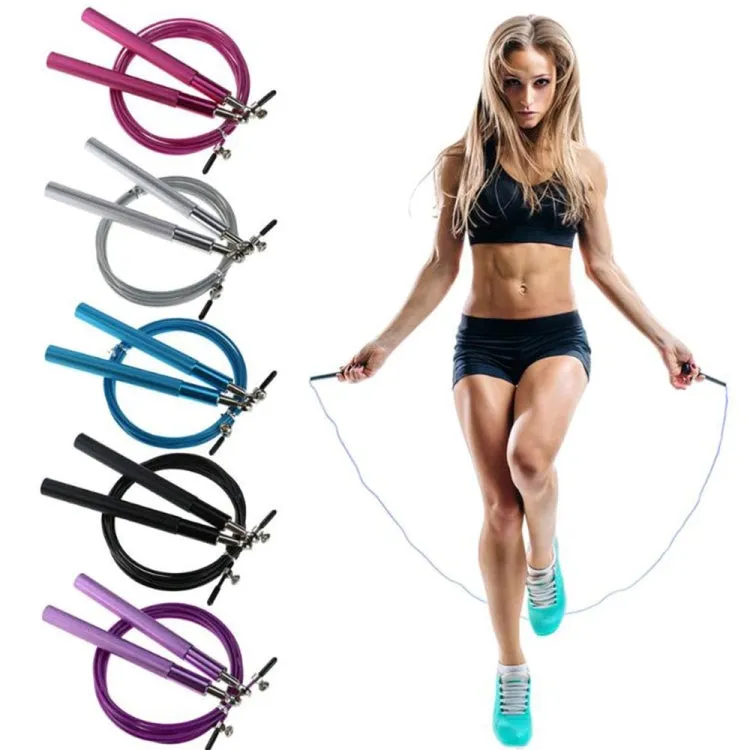 Steel Wire Skipping Skip Adjustable Fitness Jump Rope，Length: 3m(Purple)