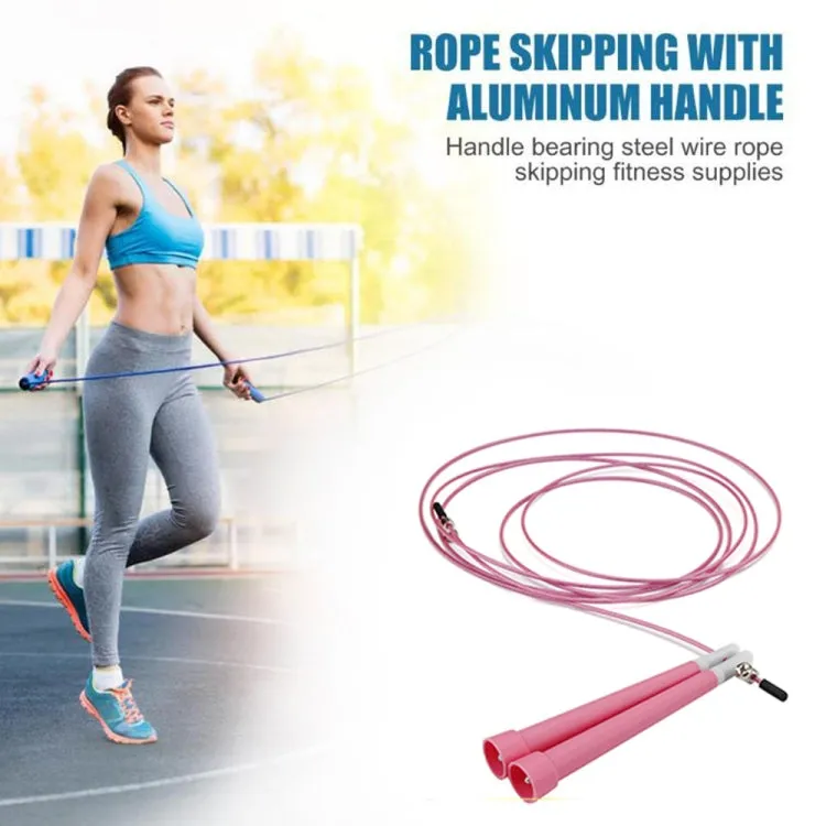 Steel Wire Skipping Skip Adjustable Fitness Jump Rope，Length: 3m(Purple)