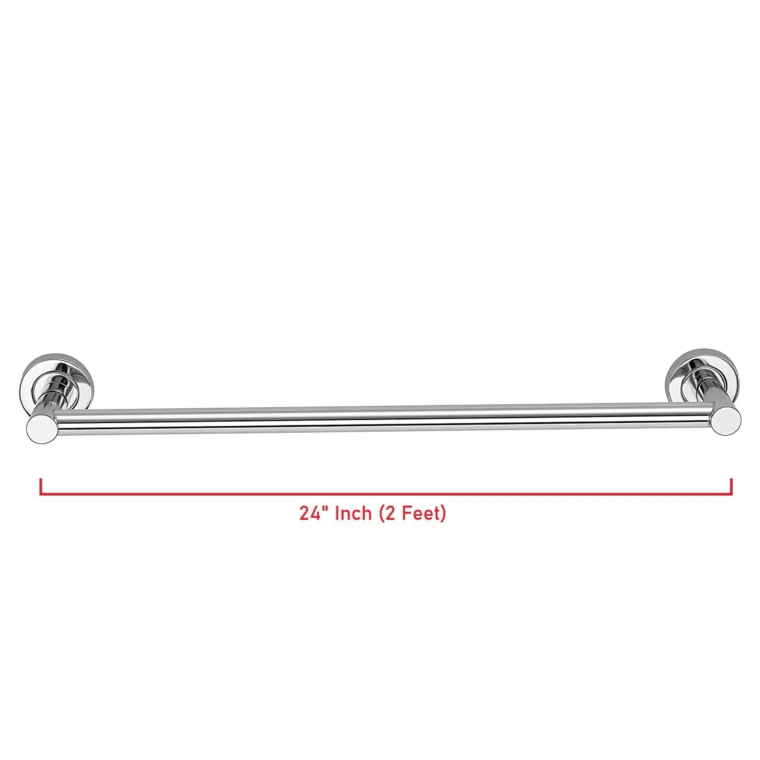 Sundry 24 INCH Premium Towel Rod Chrome Finish Bathroom Accessories Hanger (Stainless Steel) 24 inch 1 Bar Towel Rod (Steel Pack of 1) 5 Year WARRNTY