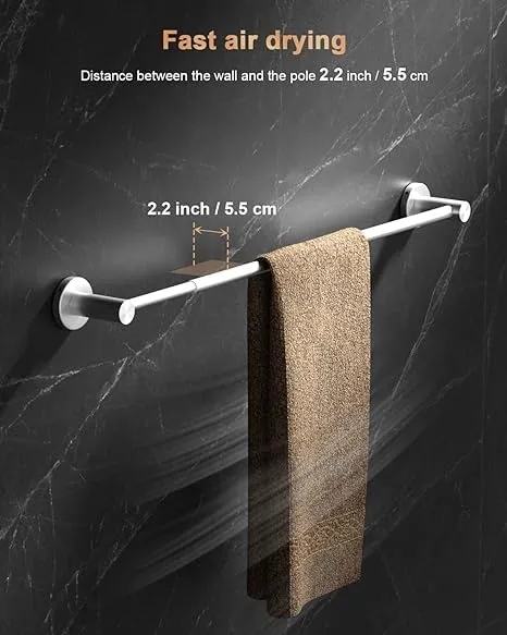 Sundry 24 INCH Premium Towel Rod Chrome Finish Bathroom Accessories Hanger (Stainless Steel) 24 inch 1 Bar Towel Rod (Steel Pack of 1) 5 Year WARRNTY