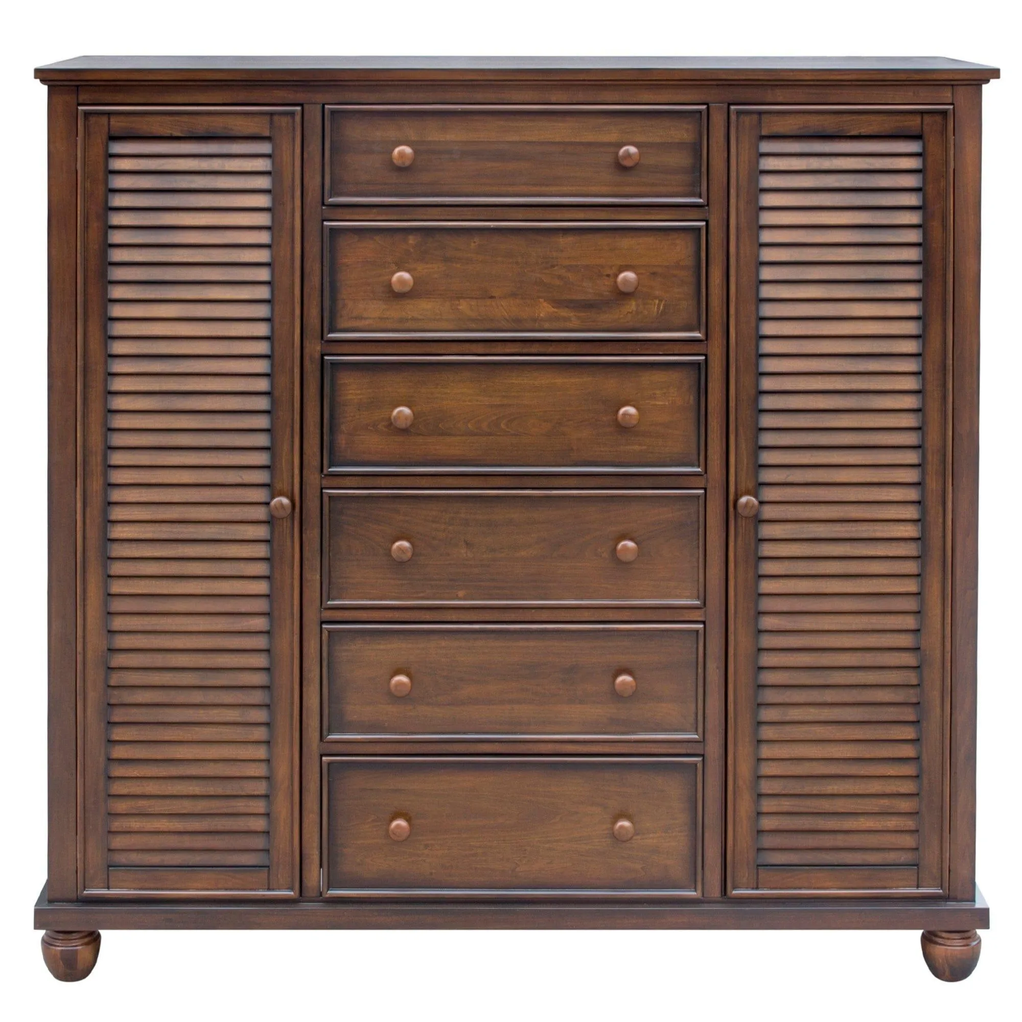 Sunset Trading Bahama Shutter 5 Piece King Bedroom Set in Walnut Brown