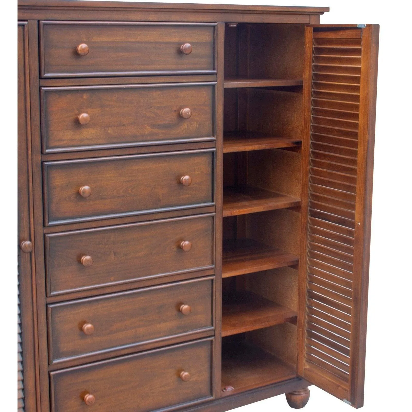 Sunset Trading Bahama Shutter 5 Piece King Bedroom Set in Walnut Brown