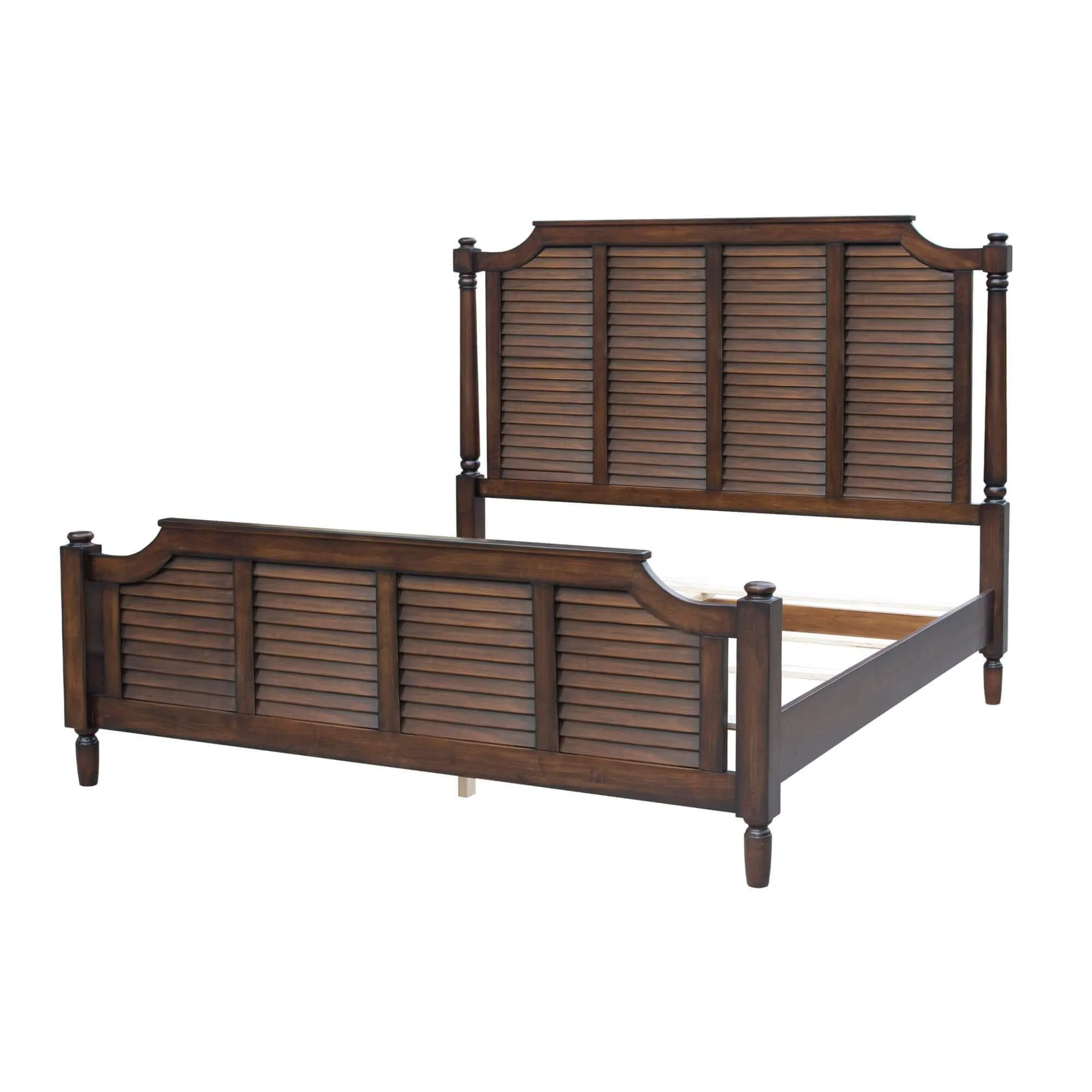 Sunset Trading Bahama Shutter Queen Bed in Walnut Brown