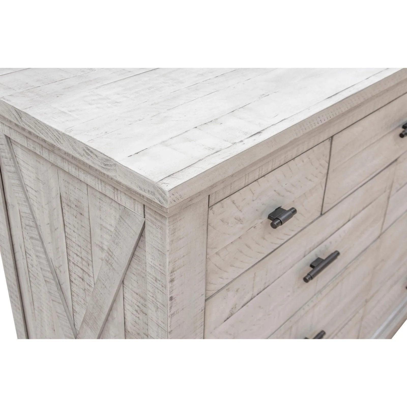Sunset Trading Crossing Barn 5 Piece Queen Bedroom Set in Gray Acacia Wood