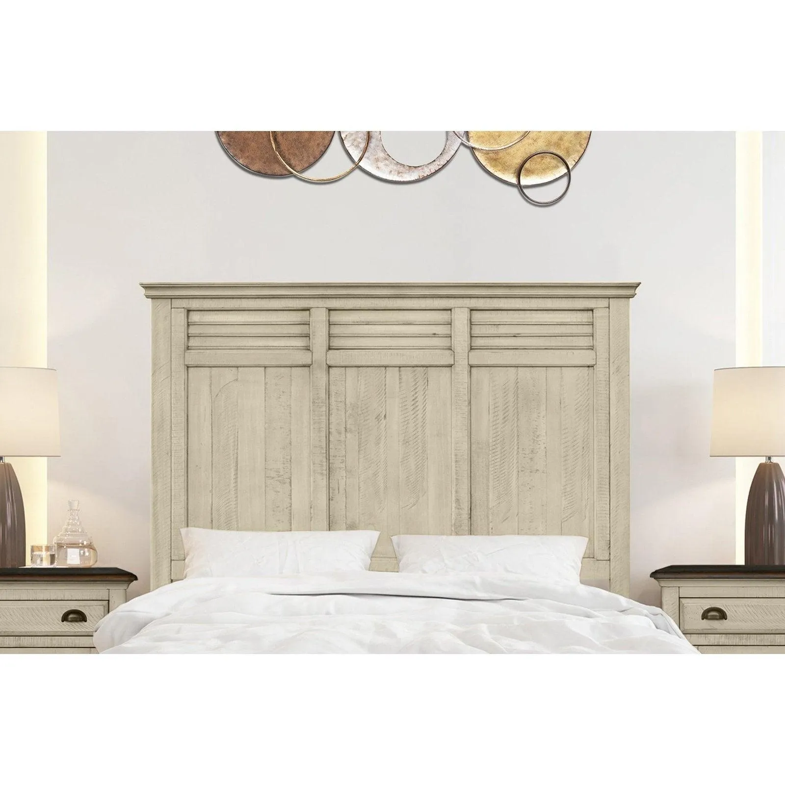 Sunset Trading Shades of Sand King Bed in Cream and Walnut Brown