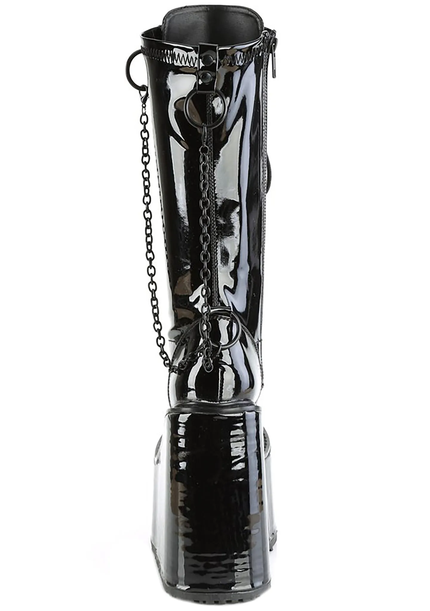 SWING 150 Dark Age Patent Black Platform Boots