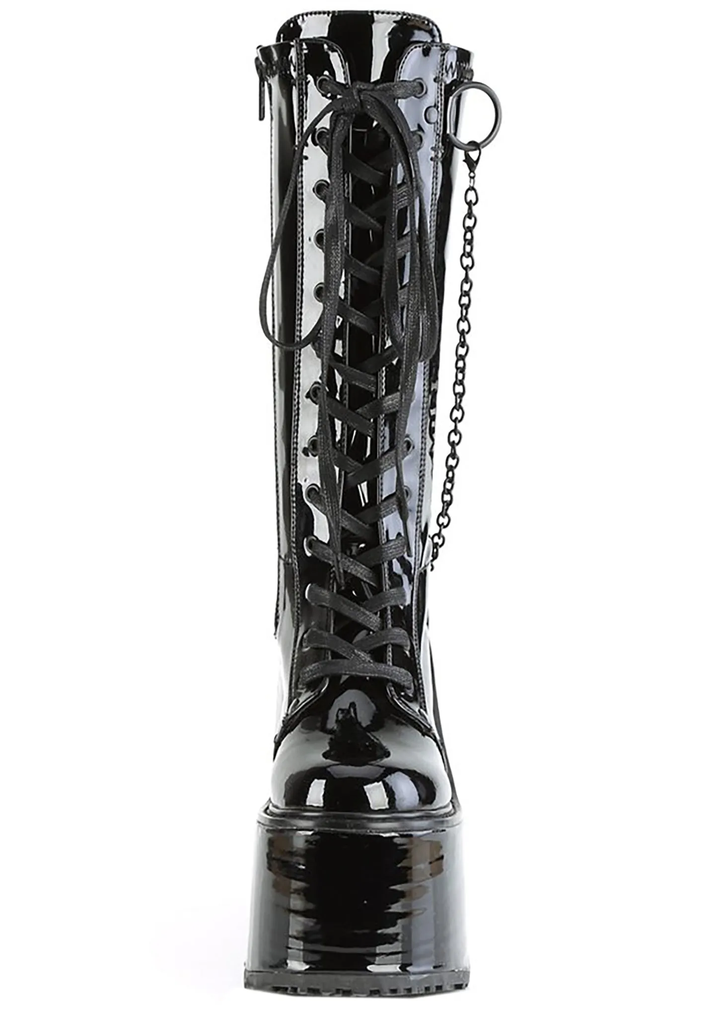 SWING 150 Dark Age Patent Black Platform Boots